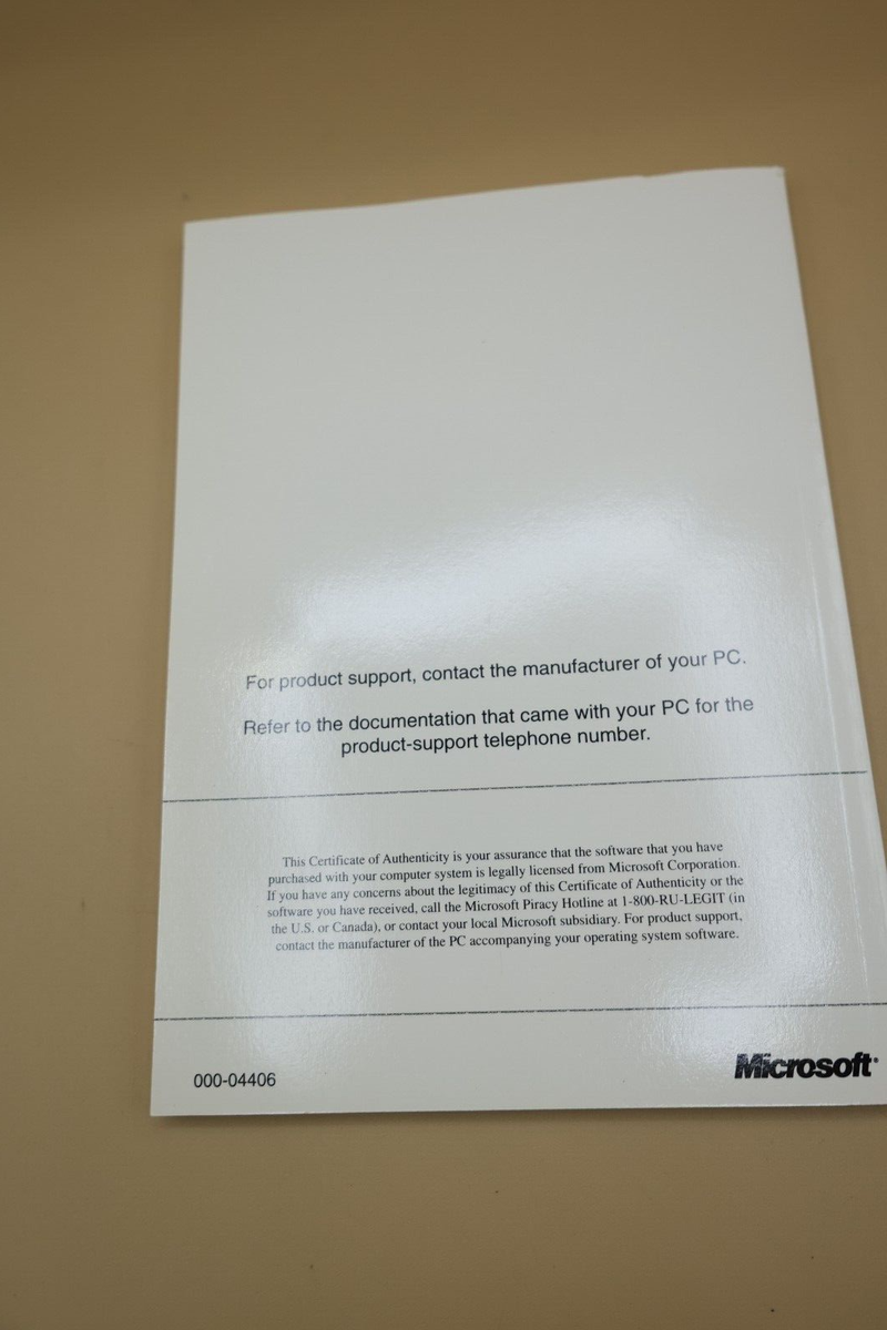 Microsoft Windows 95 Booklet/Manual With Certificate Of