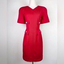 Valentino Miss V Vintage 80's Red Dress