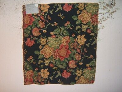 Bassett McNab Co., Embroidered Roses, Vintage, Remnant, 25'' W X 27.50'' L, Multi