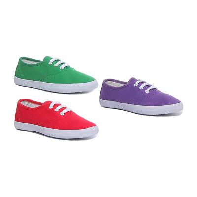 Unisex Kinder Schnürung tief geschnittene Plimsohle Turnschuhe in verschiedenen Farben Größe UK 11 - 3