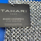 Tahari Silver Beaded Table Runner Centerpiece 13"x36" Shimmer Luxe Gorgeous — photo 2