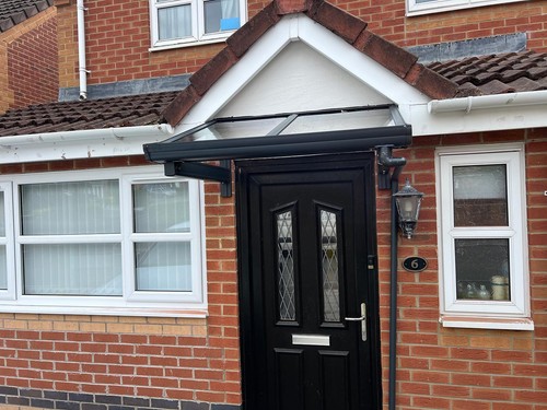 CanopyWorld - Aluminium Awning Shelter Front/Back Clear PolyCarbonate Glazing - Picture 24 of 34