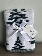 BIANCA Set of 2 Holiday Christmas Tree HAND Towels. 100 Cotton. Made in PORTUGA