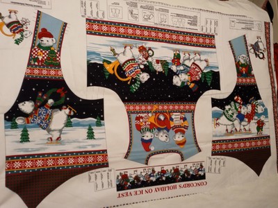 Concord's Holiday on Ice sewing fabric panel women's vest S-M-L-XL polar bears