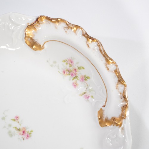 Antique Theodore Haviland Limoges Large Serving Platter 20in Pink Roses Gold - Picture 5 of 10