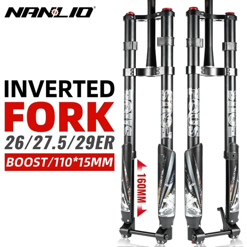 Double Shoulder Inverted Bike Boost Fork AM DH MTB Bicycle Suspension Forks - Picture 5 of 6