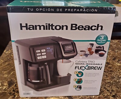 Hamilton Beach FlexBrew 2-Way Black Stainless Trio Coffee Maker 49958 (12 Cups)