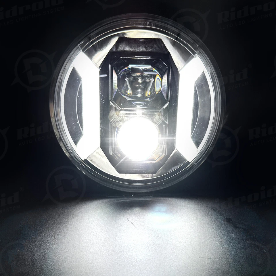 NUEVO 7" pulgadas LED Faro DRL y Giro H4 Para Harley Davidson Touring Street Glide Foto 4 de 4