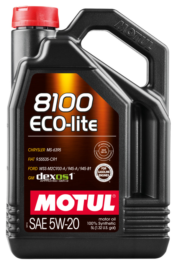 MOTUL 8100 ECO-LITE 5W20 5 LITER BOTTLE 100% lubricant - Fuel Economy 109104