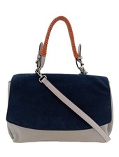 ZARA WOMAN Borsa con manico Donna Borsa bianco sporco-blu stile casual