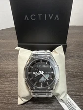 ACTIVA X INVICTA DIGITAL ACW2100-004 Transparent/Black W/ White - New W/ Box