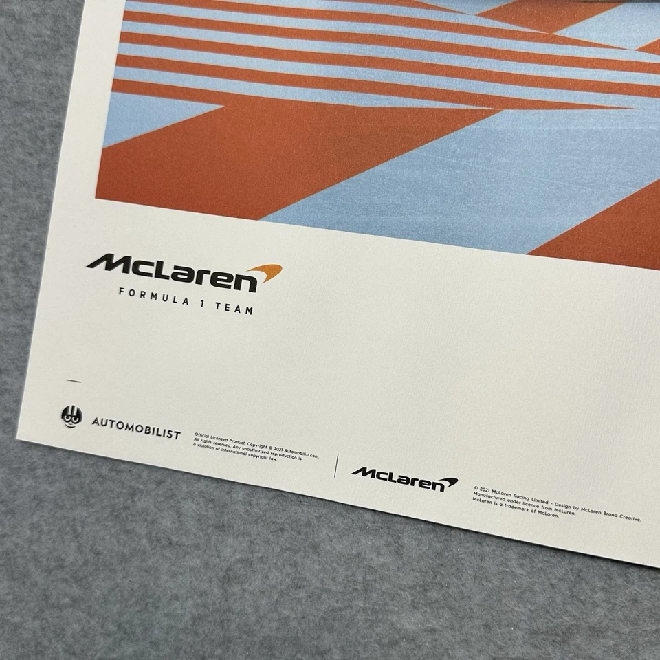 2021 Monaco Grand Prix F1 Poster McLaren x Gulf MCL35M Lando Norris 1202/5000 - Image 4 of 4