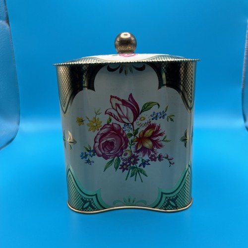 Vintage große Sammeldose mit Blumenmuster und abhebbarem Deckel - Bild 1 von 9