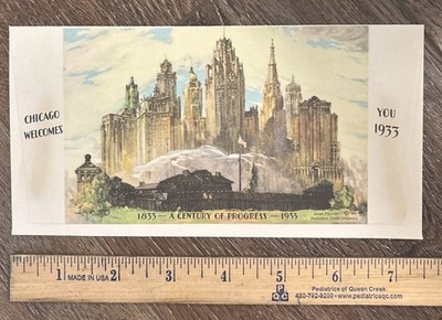 1933 Century of Progress Chicago World's Fair Exhibition 7-1/2  X 4  Envelope