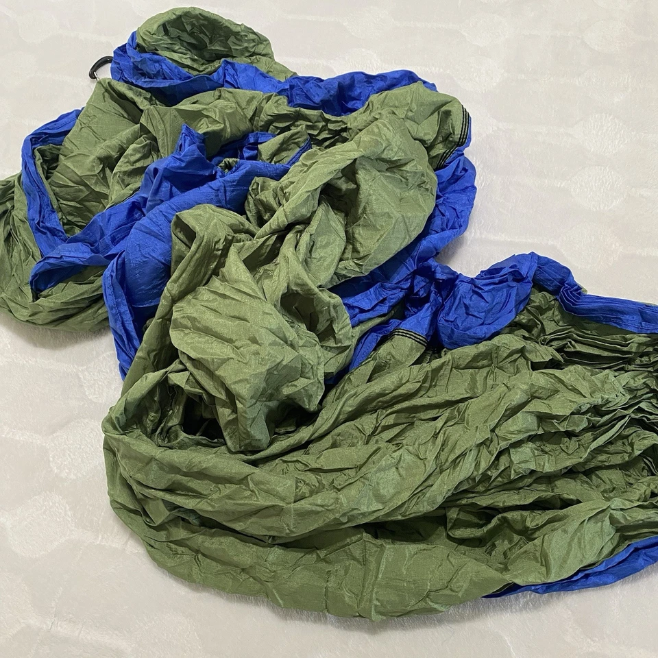 Hamaca Eno Doble Nido Águilas Nido Outfitters Azul Verde Usado Camping Foto 3 de 4