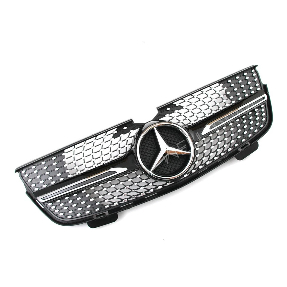 For Mercedes Benz GL-Class X164 07-12 GL320 GL350 GL450 Chrome Black Star Grille - Image 3 of 4