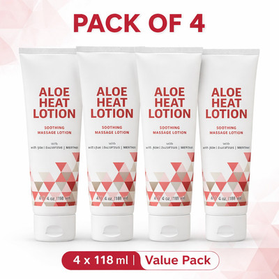 Aloe Heat Soothing Massage Lotion with Eucalyptus and Menthol, 118ml I 4 Pcs