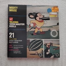 Vtg 1973 Mighty Mouse GAF Talking Viewmaster Reel Set New Sealed AVB 526 Shrink