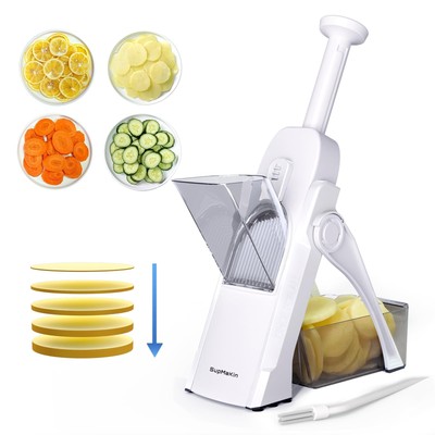 SupMaKin Safe Mandoline Slicer for Kitchen, Potato Slicer for Chips, Vegetabl...