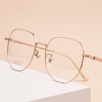 11g Vintage Lightweight Large Polygon Eyeglass Frame β Titanium Fashion Glasses