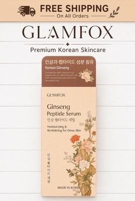 GLAMFOX KOREAN BEAUTY Ginseng Peptide Revitalize Serum For Dewy Skin! - 1.69 Oz.