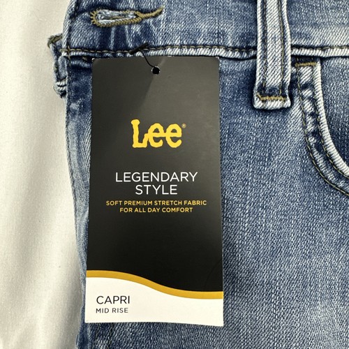 Lee Womens Legendary Capri Jeans Size 10M Mid Crossway Soft Stretch NEW - Picture 3 of 9