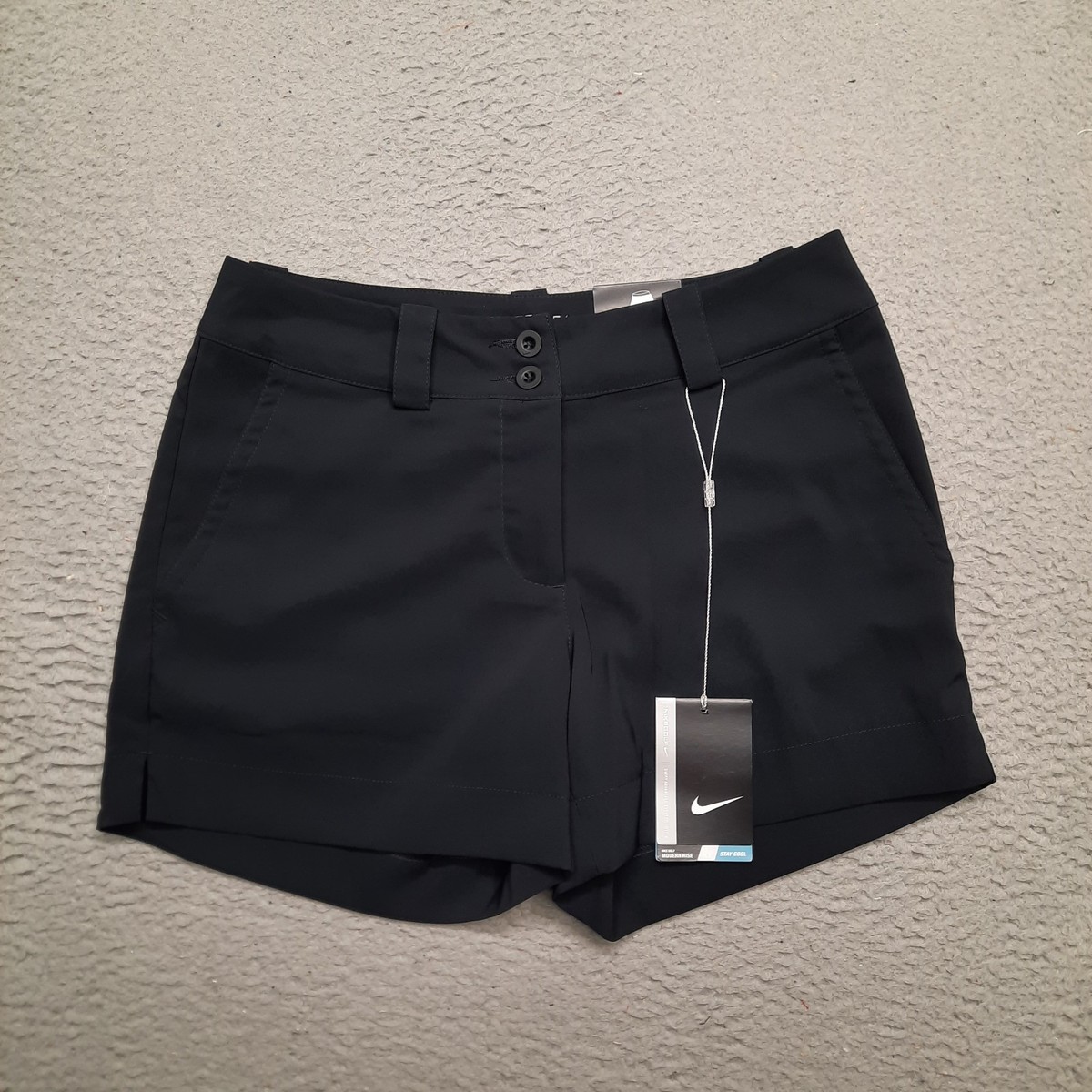 Nike Golf Shorts Women Size Black Dri-Fit Tour Performance