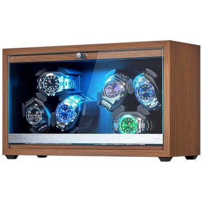 ANWBROAD Watch Winder 6 with LED and Super Quiet Motor 4 Rotating Modes Watch...