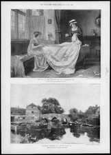 1898 FINE ART Antique Print - Eve Wedding Kilburne Brandon Bridge Yeend King(28)