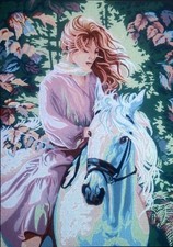Needlepoint tapestry painted canvas C939 24"x32" GobelinL