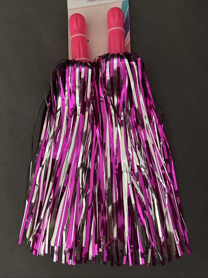 Just Pretend Cheerleader Pom-Poms Pair Costume Accessory Girls Dress Up Play Toy - Image 2 of 4