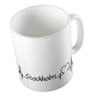Kaffeetasse Stockholm Keramik Tasse Weiß Geschenkidee Souvenir PräSent Wichtelge