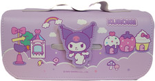 Pencil Case Hello Kitty  Friends Kuromi Canvas 2-Zipper Pouch Bag 8x5" NEW