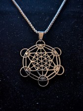 Metaron's Cube (2) & Kabbalah Tree of Life Sigils, 3Pendants, Stainless Steel