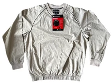 Footjoy FJ Mens Pullover Windshirt Jacket Size L Tan Brown Golf Travel Outdoor