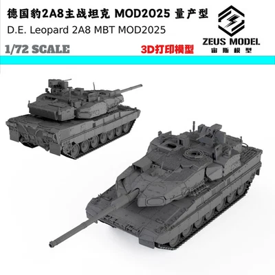 MARKENLOS 1/72/87 Leopardo Alemán 2A8 MBT MOD2025 Kit Modelo Tanque Impreso en 3D