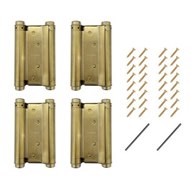 4Pcs 2 Pairs 5'' Double Action Spring Hinge Stainless Steel Cafe Saloon Door S...