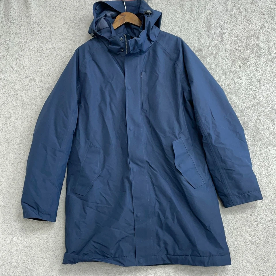 NUEVO Abrigo Parka Land's End Para Hombre L Azul Marino Radiante Aislado Con Capucha Foto 2 de 4