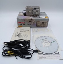 Pentax Digital Camera Optio 330 GS 3.2MP Silver Flip Screen Accessories Working