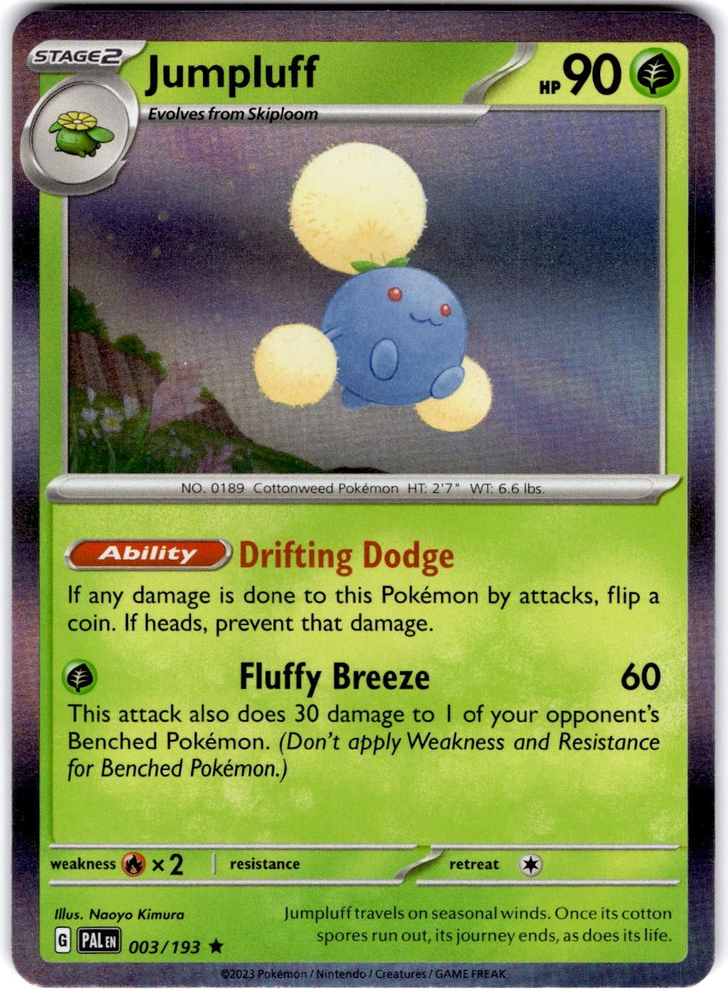 Pokemon Jumpluff Paldea Evolved 3/193 Normal Holo Near Mint English