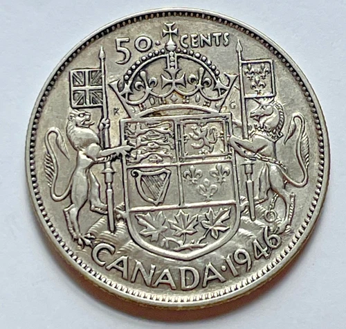 1946 Canada 50 Cents George VI Design in 6 (H-27)