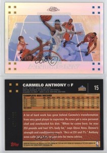 2007-08 Topps Chrome Refractor /999 Carmelo Anthony #15 HOF