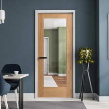 B-Grade Oak Internal Unfinished Pattern 10 1L Clear Glass Door (IOPAT10CG)
