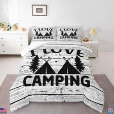 Happy Camping Comforter Set for Kids  Teens - Twin Size Ultra Soft Bedding