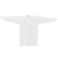 Disposable Polypropylene Lab Coat Knit Wrist Collar Snap Closure SML 25/Case