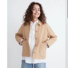 Madewell Quilted Lightspun Cropped Shirt-Jacket Large
