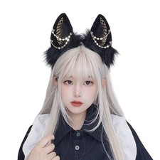 Realistic Cat Ear Headband Cosplay Hairhoop Role Play Dress Up Party Accessories