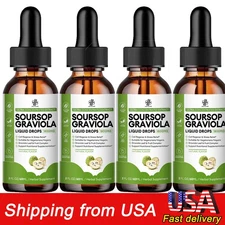 1/2/4*60ml Soursop Graviola Liquid Drops 1800mg Natural Antioxidant Immune Boost