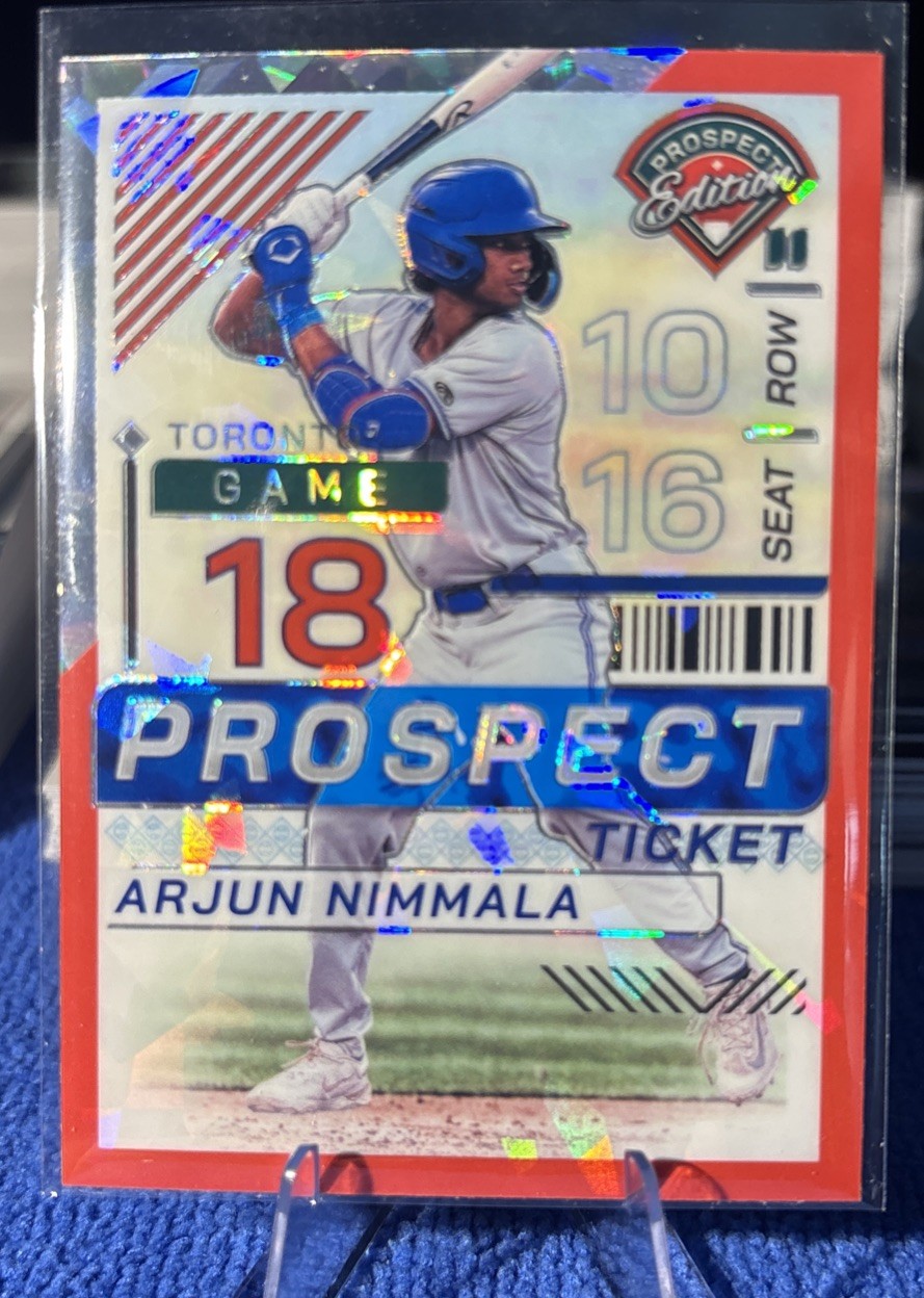 2024 Panini Prospect Edition ARJUN NIMMALA PROSPECT TICKET RED ICE PRIZM Game 18