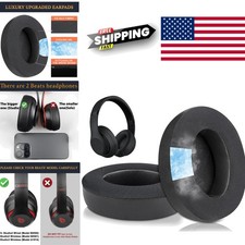 Cooling Gel Earpads for Over Ear Headphones in Black with Noise Isolation Foam